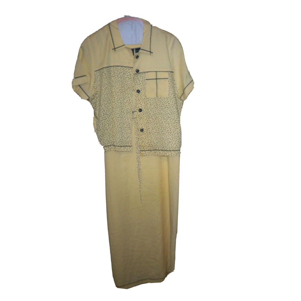 Vintage Country Classics Petites By Koret Pale Yellow Dress with matching jacket